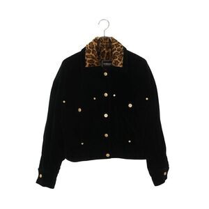 Versace Jeans Lined Leopard Velor Cropped Blouson Jacket Men's L